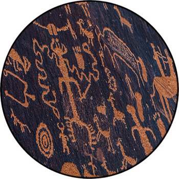 Newspaper Rock Round Rug