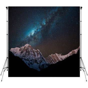Night Shot Of Annapurna Range With  Custom Size Backdrop