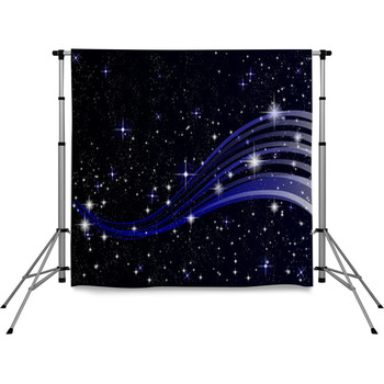 Night sky space stars background Pole Pocket Backdrop