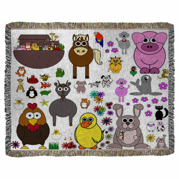 Noah's Ark Series Page Set - Woven Throw Blanket