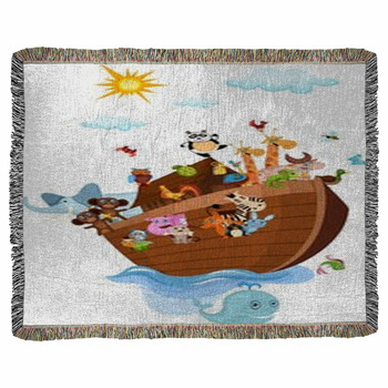 Noah's Ark Woven Throw Blanket