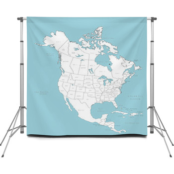 North America Vector Map With Custom Size Backdrop