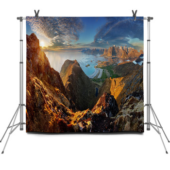 Norway Landscape Panorama With Ocean Fleece Backdrop