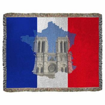 Notre Dame Cathedral Paris Woven Throw Blanket