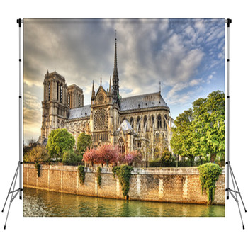 Notre Dame De Paris Cathedral Custom Size Backdrop