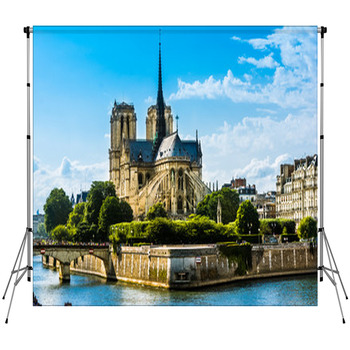 Notre Dame De Paris Cathedral Fleece Backdrop