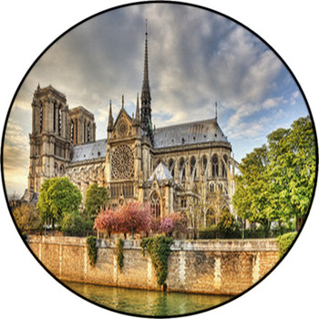 Notre Dame De Paris Cathedral Round Rug