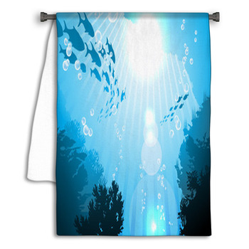Oceanic Fishes Against The Sun Towel