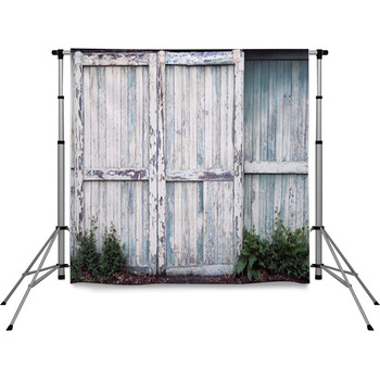 Old Barn Doors Pole Pocket Backdrop