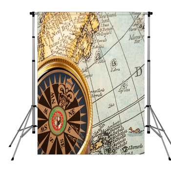 Old Compass Pole Pocket Backdrop