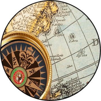 Old Compass Round Rug