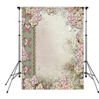 Old Decorative Album Cover  With Pole Pocket Backdrop