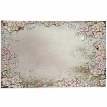 Old Decorative Background With Flowers And Area Rug