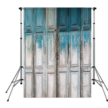 Old Grunge Wood Door Background Pole Pocket Backdrop