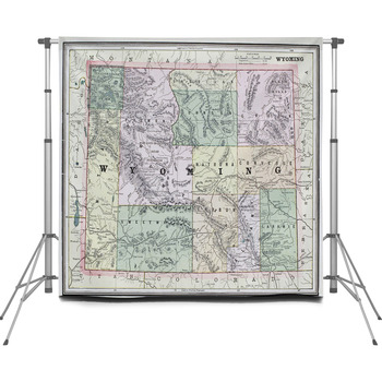 Old Map Engraving Image Custom Size Backdrop
