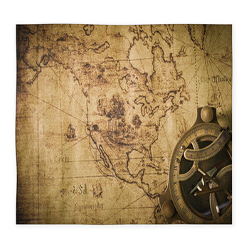 Old Map With Compass Custom Size Floor Mat
