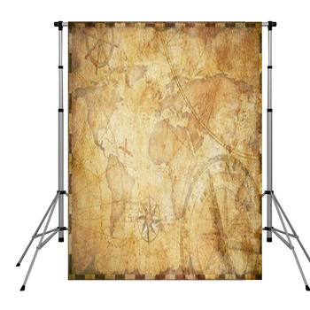 Old Nautical Treasure Map Pole Pocket Backdrop