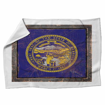 Old Nebraska Flag Fleece Blanket