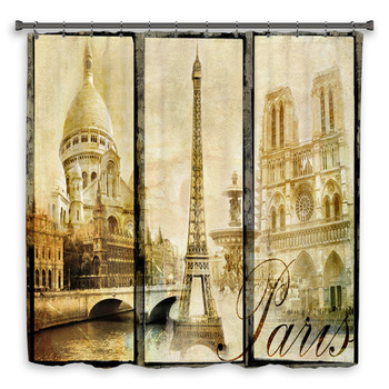 Old Paris - Vintage Collage Shower Curtain