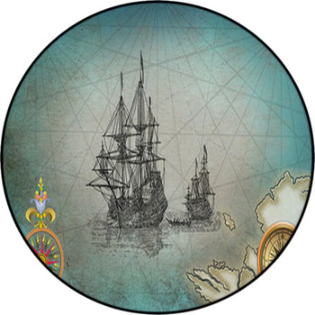 Old Pirate Map Round Rug