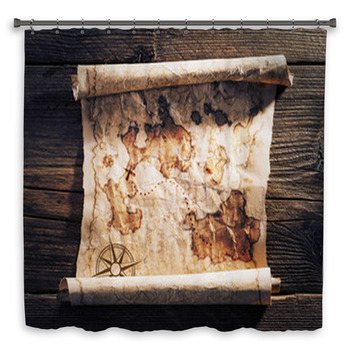 Old Treasure Map Custom Size Shower Curtain