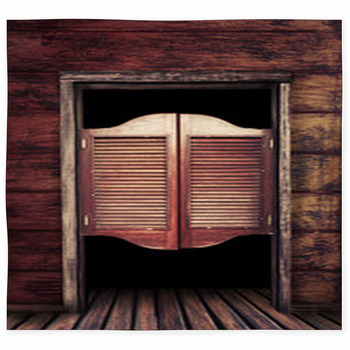 Old Vintage Wooden Saloon Doors Custom Size Floor Mat