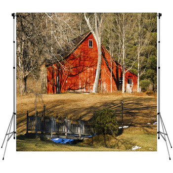 Old Weathered Barn On A Farmland Fleece Backdrop