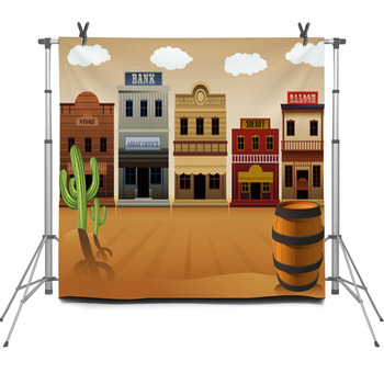 Old Western Town Fleece Backdrop