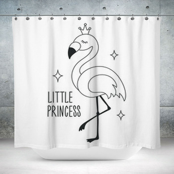 ?oloring Pages Flamingo Custom Size Shower Curtain