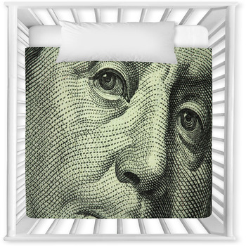 One Hundred Dollar Bill Closeup Baby Crib Comforter