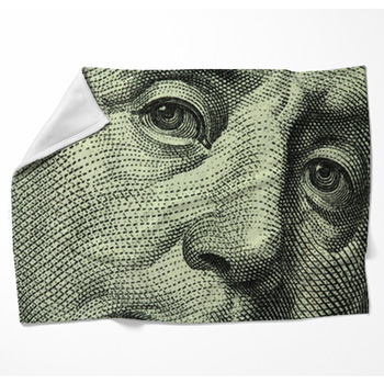 One Hundred Dollar Bill Closeup Woven Throw Blanket