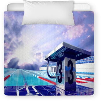 Open Sport Waterpool With Sky Toddler Duvet