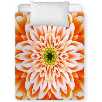 Orange And White Flower Mandala Toddler Comforter