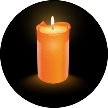 Orange Candle Round Rug