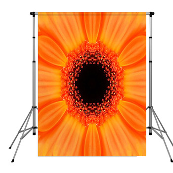 Orange Concentric Flower Center Pole Pocket Backdrop