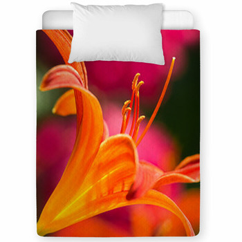 Orange Daylily In Side Angle View Toddler Comforter
