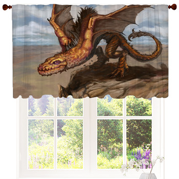 Orange Desert Dragon Spreading Its Custom Size Valance
