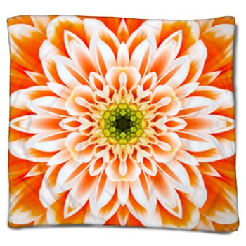 Orange Floral Blankets