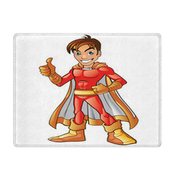 Orange Super Hero Boy Bath Mat