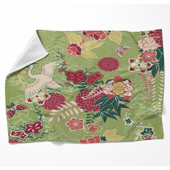 Oriental Silk Pattern Woven Throw Blanket