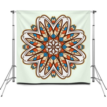 Ornamental Round Lace. Aztec. Custom Size Backdrop