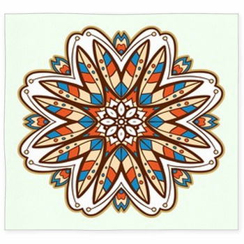 Ornamental Round Lace. Aztec. Custom Size Floor Mat