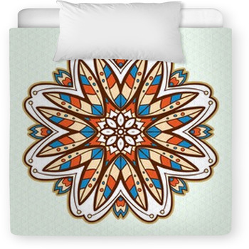 Ornamental Round Lace. Aztec. Toddler Duvet