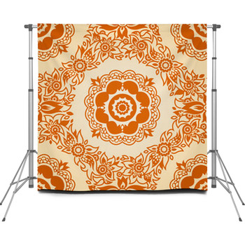 Ornamental Seamless Pattern With Custom Size Backdrop