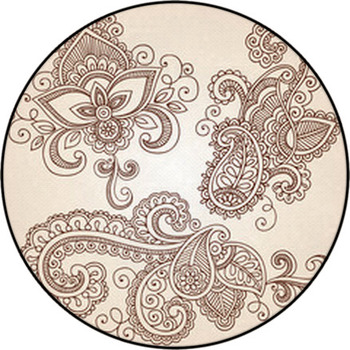 Ornate Henna Paisley Doodle Vector Design Round Rug
