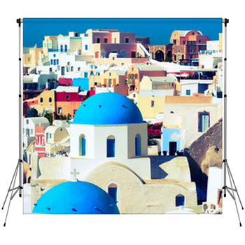 Orthodox Church On The Island Of Fleece Backdrop
