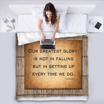 Our Greatest Glory - Confucius Quote Fleece Blanket