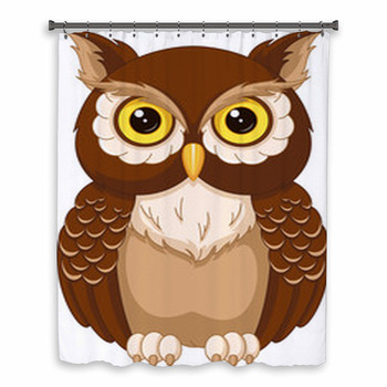 Owl Coloring Page Custom Size Shower Curtain
