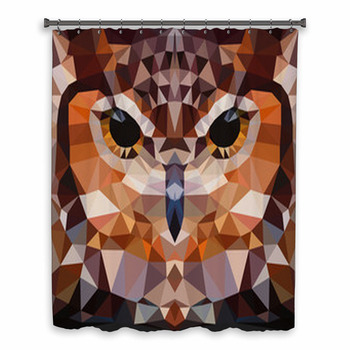 Owl Head Vector Background Custom Size Shower Curtain