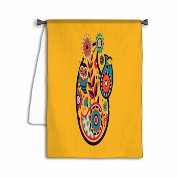 Owl Mandala Floral Colorful Design Towel